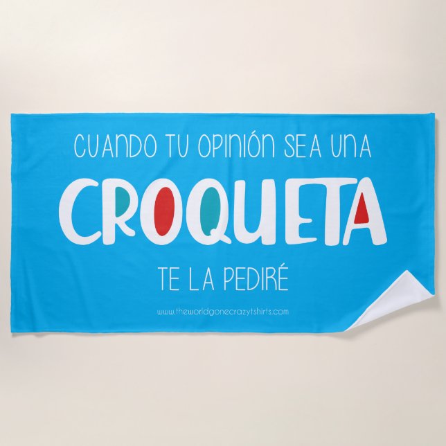 Croqueta Beach Towel (Front)