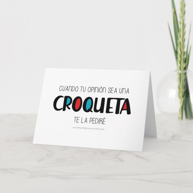 Croqueta Letterpress Thank You Card (Front)