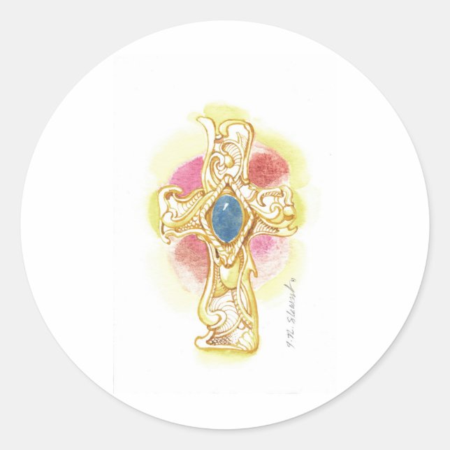 Cross #2 classic round sticker (Front)