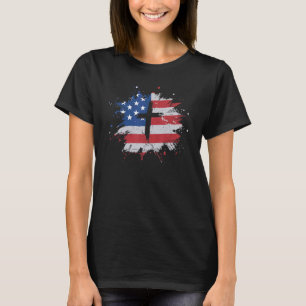 Cross American Flag Christian Men T-Shirt