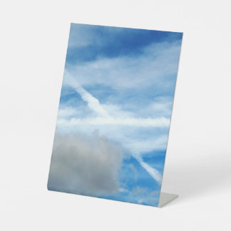 Cross Among Clouds Photo Pedestal Sign