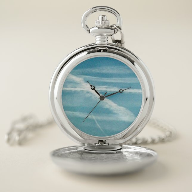 Cross Among Clouds Photo Pocket Watch (Inside)