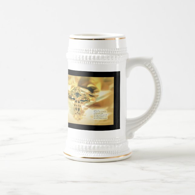 Cross and Bible Quote - Christianity Beer Stein (Right)