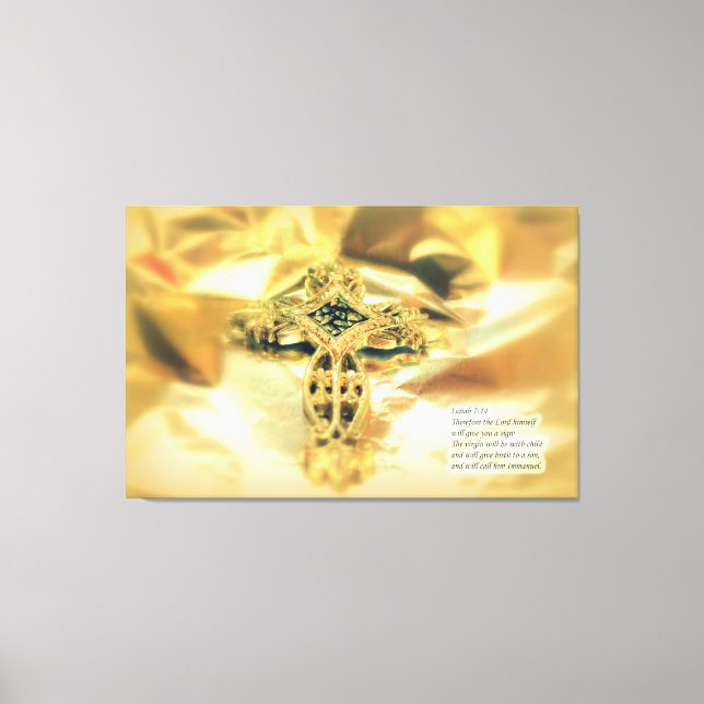 Cross and Bible Quote - Christianity Canvas Print (Front)