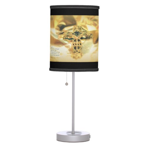 Cross and Bible Quote _ Christianity Table Lamp