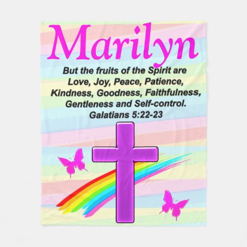 CROSS AND BUTTERFLY GALATIANS 522 CUSTOM BLANKET