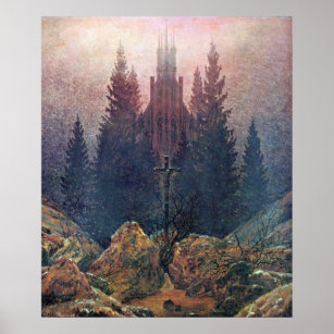 Cross and Cathedral Caspar David Friedrich Poster