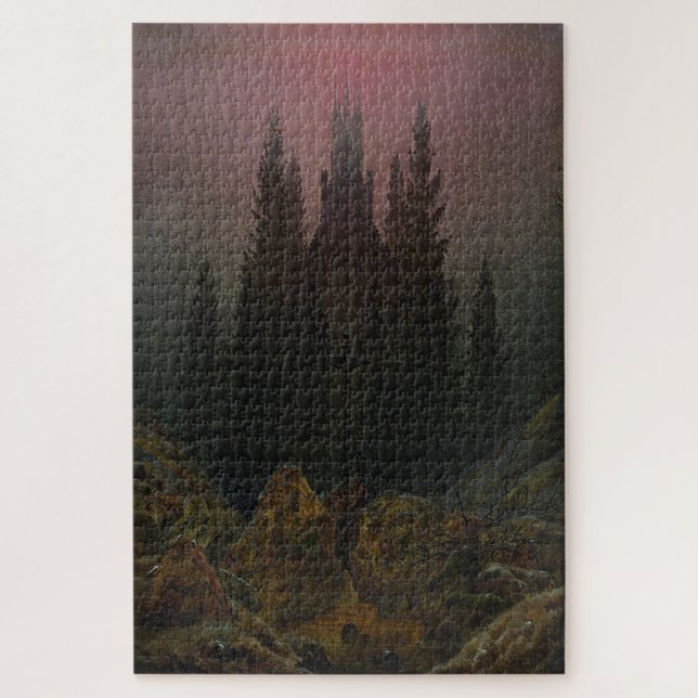 Cross and Cathedral in the Mountains - Friedrich Jigsaw Puzzle (Vertical)