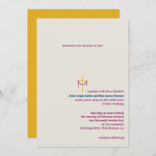 Cross and Cloth Wedding Invitation