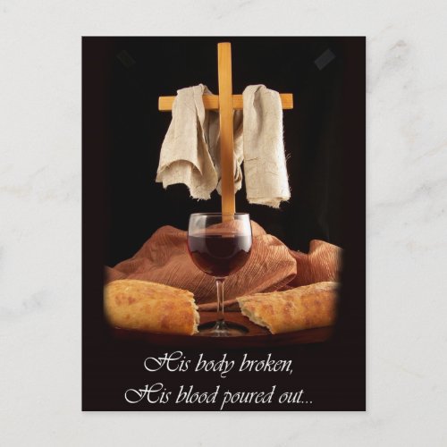 Cross and Communion Easter Postcard