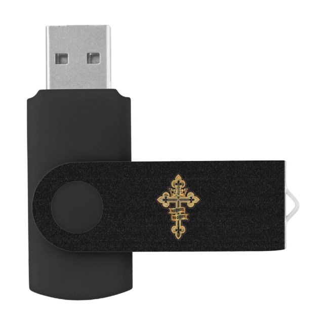 Cross and Crown Flash Drive (Opened)