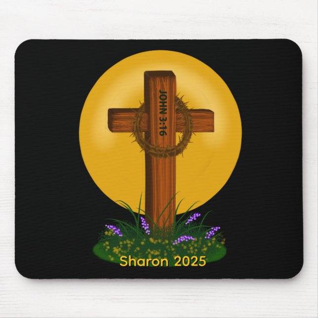 Cross and Crown of Thorns Mouse Pad (Front)