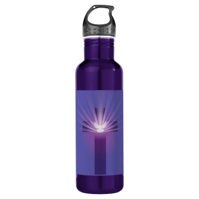Cross And Dove Stainless Steel Water Bottle (Front)