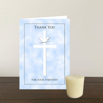 Cross And Dove Sympathy Thank You Note Card by sympathythankyou at Zazzle
