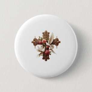 Cross and Doves PNG Clipart - Religious Christian  Button