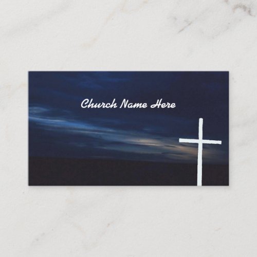 Cross and Evening Sky religious church Business Card