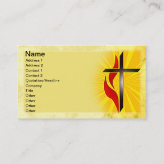 Cross and Flame Business Card