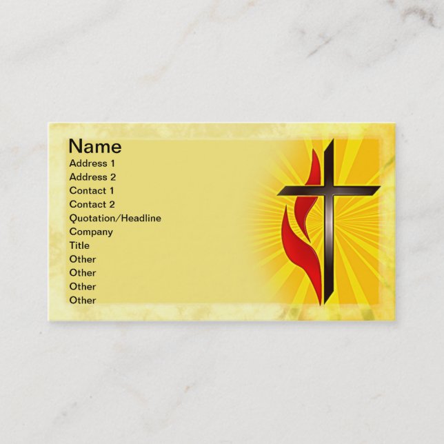 Cross and Flame Business Card (Front)