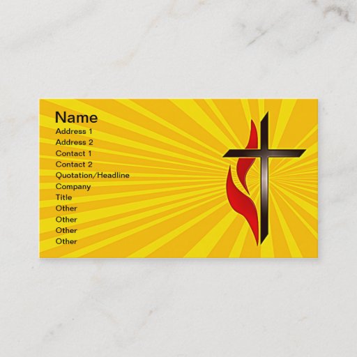 Customizable Cross and Flame Business Cards