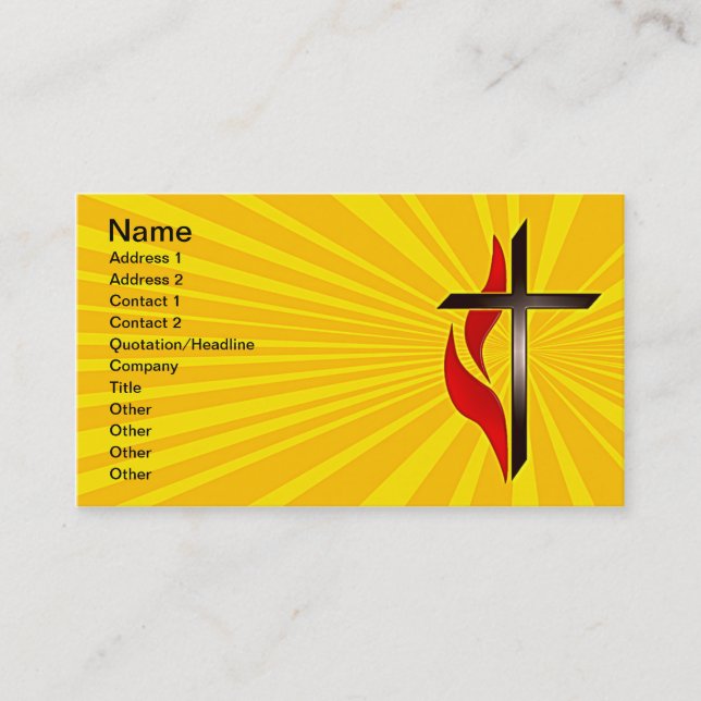 Cross and Flame Business Cards (Front)