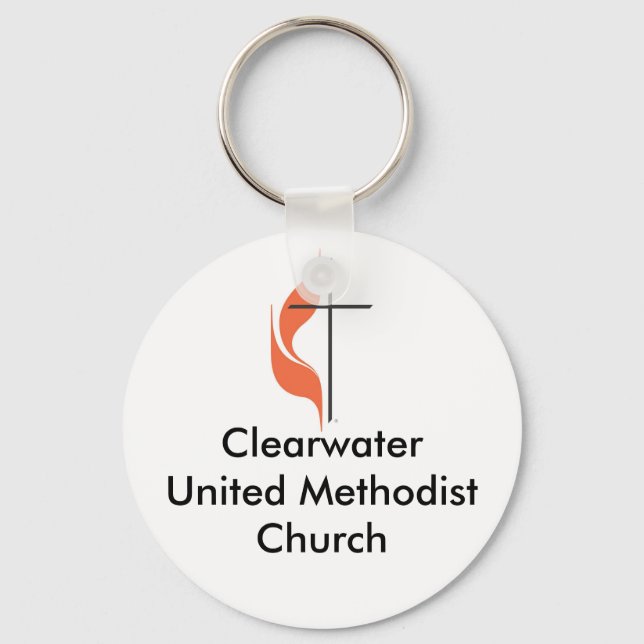 Cross and flame, ClearwaterUnited MethodistChurch Keychain (Front)