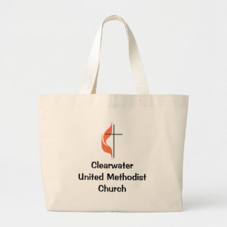 Cross and flame, ClearwaterUnited MethodistChurch Large Tote Bag
