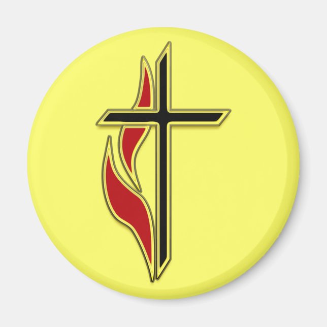 CROSS AND FLAME MAGNET (Front)