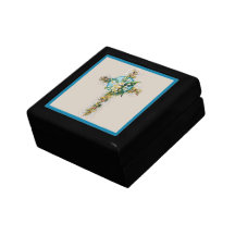 Cross and Flowers Ceramic Tile