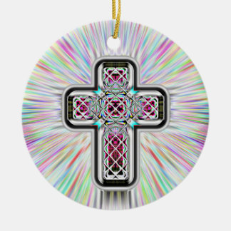 "Cross and Mountain Retreat" Necklace or Ceramic Ornament
