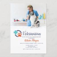 Cross and Paw Veterinarian Photo Graduation Party