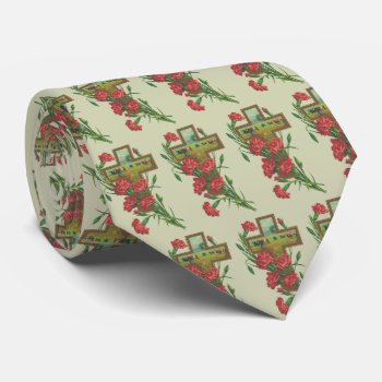 Cross And Red Carnations Neck Tie by justcrosses at Zazzle