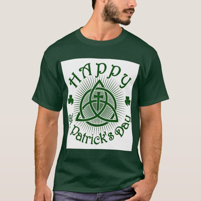 Cross And Shamrocks T-Shirt (Front)