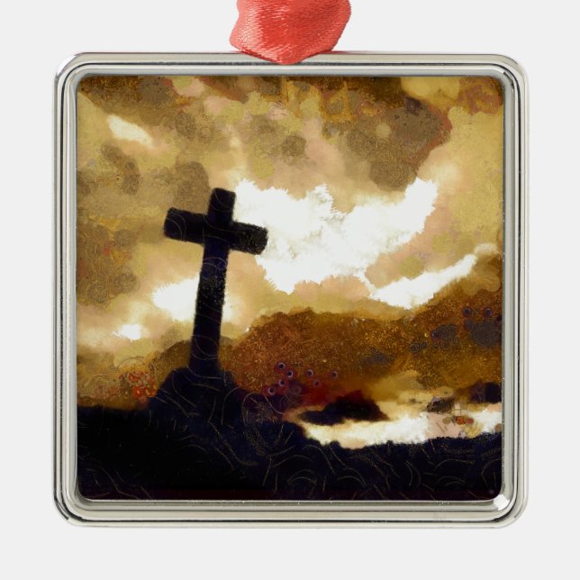 Cross and Sky Metal Ornament (Front)