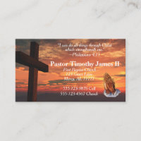 Cross and Sunset Pastor Business Card