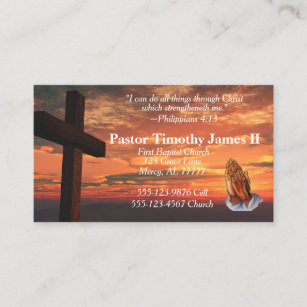 Cross and Sunset Pastor Business Card