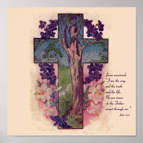 Cross and Tree Christian Print