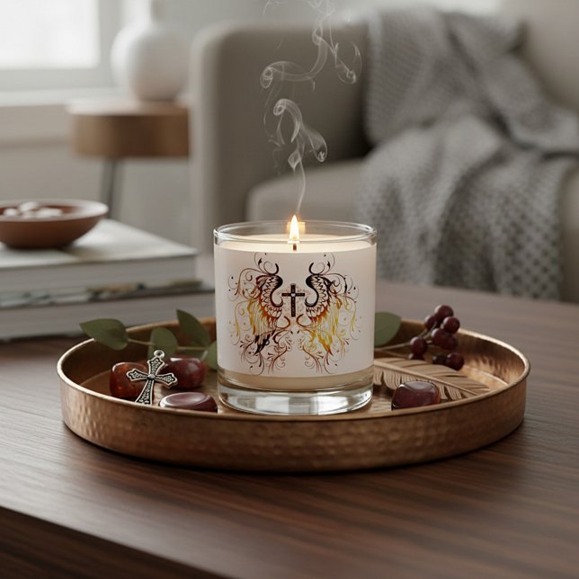 Cross and wings  scented candle (Creator Uploaded)