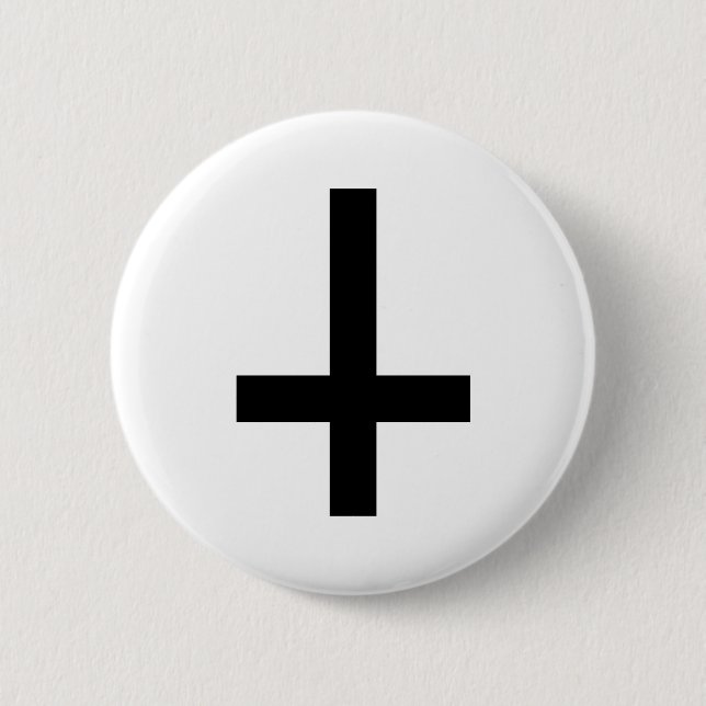Cross antichrist pinback button (Front)