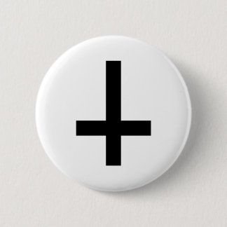 Cross antichrist pinback button