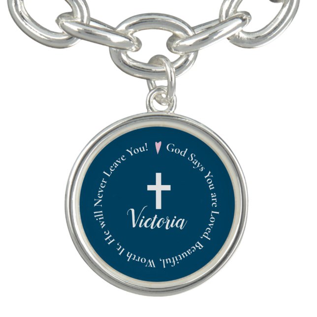 Cross Anxiety Affirmation Faith Loved Woman Bracelet (Design)