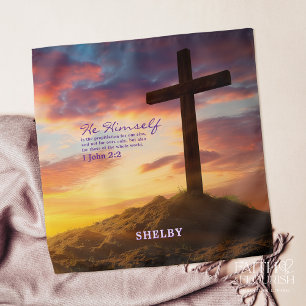 Cross at Dusk Scripture Personalized Handkerchief Bandana