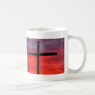 Cross at sunrise coffee mug