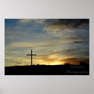 Cross at Sunset Poster