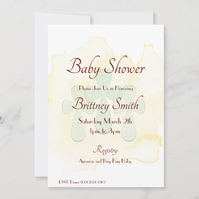 Cross Baby Shower Invitation (Front)