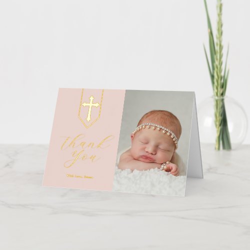 Cross Banner Script Religious Thank You Photo Pink