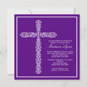 Cross Baptism Christening Girl Baptism Inviation Invitation