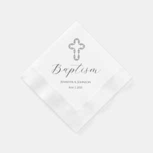 Cross Baptism Christening Paper Napkin