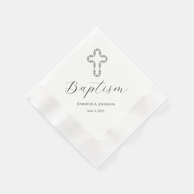Cross Baptism Paper Napkin (Corner)