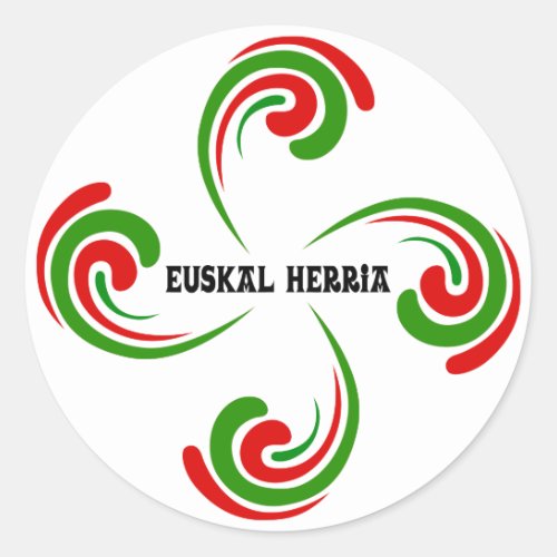Cross Basque Classic Round Sticker