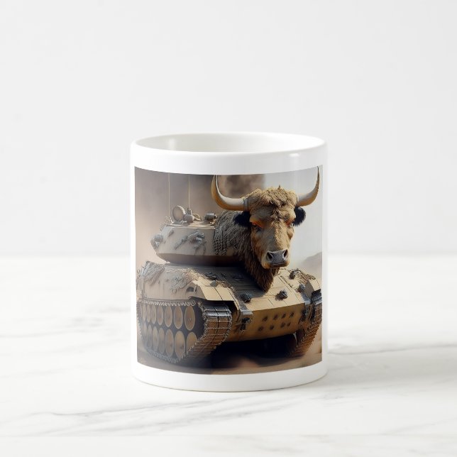 Cross Between A Tank And A Texas Longhorn Steer Coffee Mug (Center)
